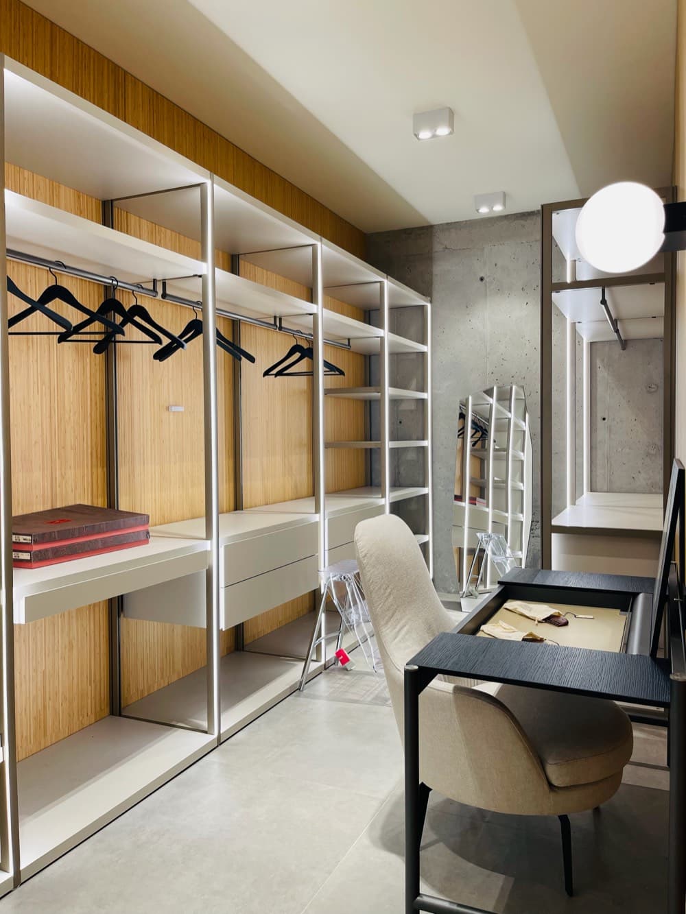 The walk-in closet.